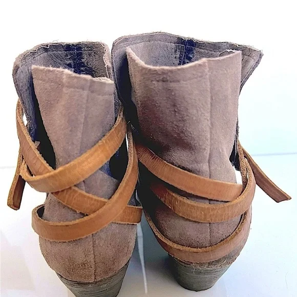 Golden Goose Suede Ankle Boots with Brown Straps - Picture 3 of 9